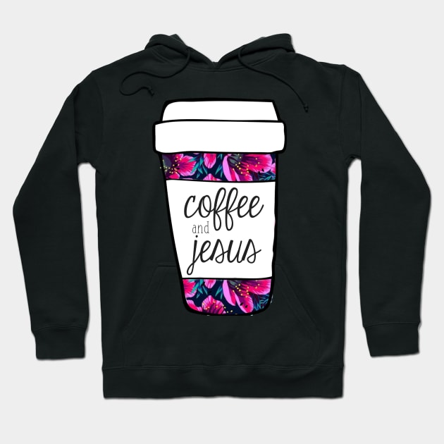 Coffee and Jesus Tropical Mug Hoodie by annmariestowe